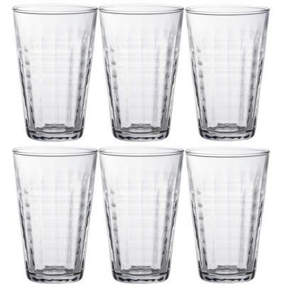 Duralex Longdrinkglazen Prisme - 6x stuks - glas - 330 ml - transparant - Koffie/thee glazen