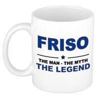 Naam cadeau mok/ beker Friso The man, The myth the legend 300 ml - Naam mokken