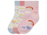 lupilu 3 paar baby sokken (Print, roze/blauw/roze, 15/18)