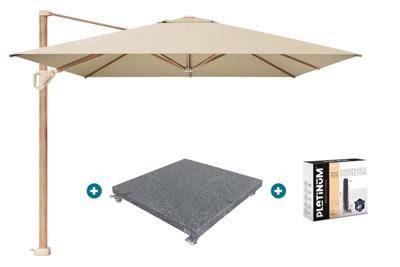 Platinum Challenger Premium T1 4x3 m - Champagne Teak met voet en hoes