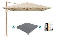 Platinum Challenger Premium T1 4x3 m - Champagne Teak met voet en hoes