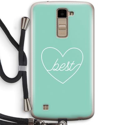 Best heart pastel: LG K10 (2016) Transparant Hoesje met koord