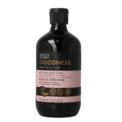 Bath soak goodness rose & geranium 500 Milliliter Bath soak goodness rose & geranium 500 Milliliter