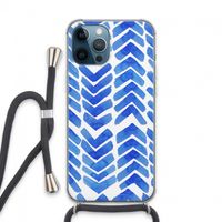 Blauwe pijlen: iPhone 13 Pro Max Transparant Hoesje met koord