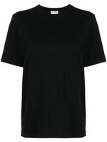 Saint Laurent t-shirt en coton à logo brodé - Noir