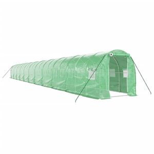 vidaXL Tuinkas met stalen frame 44 m² 22x2x2 m groen