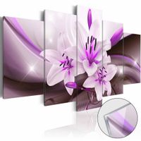 Afbeelding op acrylglas - Lelie in paars,   5luik