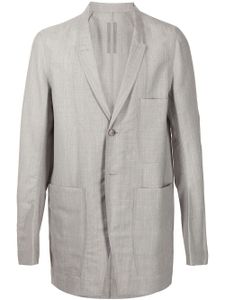 Rick Owens blazer en laine à simple boutonnage - Gris