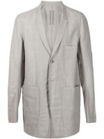 Rick Owens blazer en laine à simple boutonnage - Gris