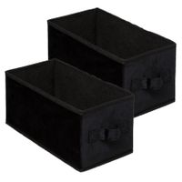 Set van 4x stuks opbergmand/kastmand 7 liter zwart polyester 31 x 15 x 15 cm