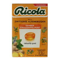 Ricola Gember sinaasappelmunt suikervrij 50 Gram