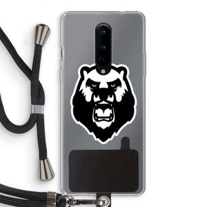 Angry Bear (white): OnePlus 8 Transparant Hoesje met koord