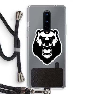 Angry Bear (white): OnePlus 8 Transparant Hoesje met koord