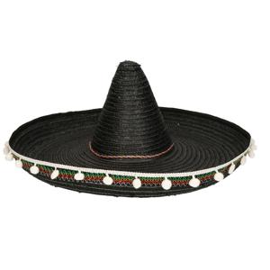 Zwarte Mexicaanse sombrero 60 cm voor volwassenen