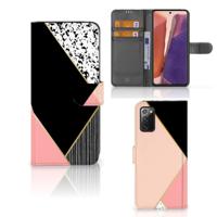 Samsung Galaxy Note 20 | Book Case | Zwart Roze Vormen