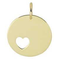 Graveerhanger geelgouden Hart 14 mm