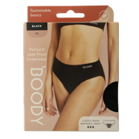 Boody Menstruatieondergoed bikinislip zwart norm/hevigXS 1 Stuks