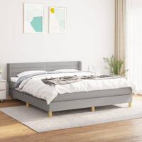 Boxspring met matras stof lichtgrijs 180x200 cm