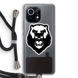 Angry Bear (white): Xiaomi Mi 11 Transparant Hoesje met koord
