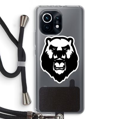 Angry Bear (white): Xiaomi Mi 11 Transparant Hoesje met koord