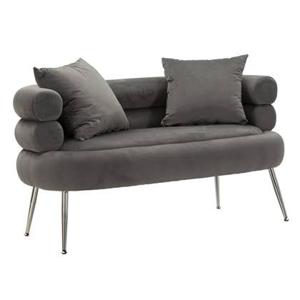 Mauro Ferretti Silvery Sofa 2 plaatsen in metaal en fluweel