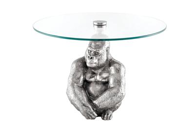 Salontafel KONG 60cm zilver veiligheidsglas - 45435