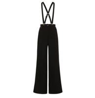 Collectif Glinda Jean Plain Suspenders Trousers Black-XXXL