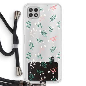 Small white flowers: Samsung Galaxy A22 4G Transparant Hoesje met koord