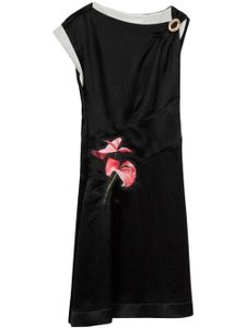 3.1 Phillip Lim robe drapée en soie à fleurs - Noir