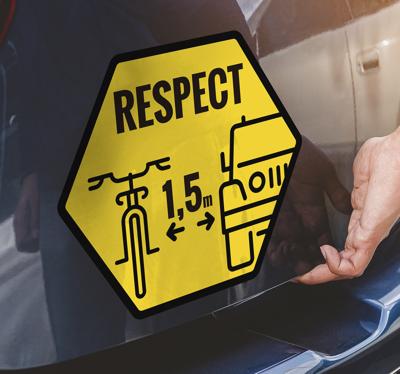 Auto sticker afstand bewaren
