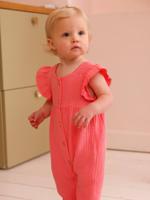 Babypakje voor meisjes van katoenen gaas rozen