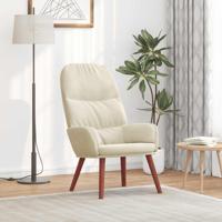 Relaxstoel fluweel crèmewit