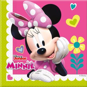 40x Minnie Mouse themafeest servetten 33 x 33 cm papier   -