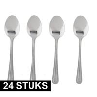 Thee/dessertlepeltjes - 24x stuks - bestek - 15 cm - RVS