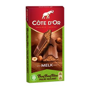 Cote d'Or BonBonBloc Chocoladereep Melk Praline Hazelnoot 200g bij Jumbo