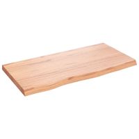 Wandschap 80x40x4 cm behandeld massief eikenhout lichtbruin