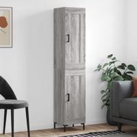 Hoge kast 34,5x34x180 cm bewerkt hout grijs sonoma eikenkleurig