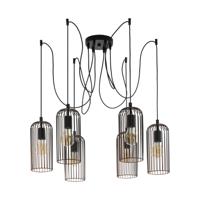 EGLO Roccamena - hanglamp - 6-lichts - E27 - zwart/koperkleurig