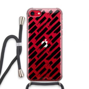 Zwarte vegen: iPhone SE 2020 Transparant Hoesje met koord