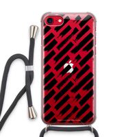 Zwarte vegen: iPhone SE 2020 Transparant Hoesje met koord