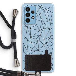 Geometrische lijnen zwart: Samsung Galaxy A52 Transparant Hoesje met koord