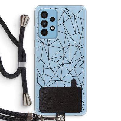 Geometrische lijnen zwart: Samsung Galaxy A52 Transparant Hoesje met koord