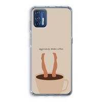 Aggressively drinks coffee: Motorola Moto G9 Plus Transparant Hoesje