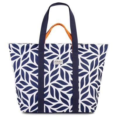 Fabrizio Strandtas Leafs Print Blauw/Wit