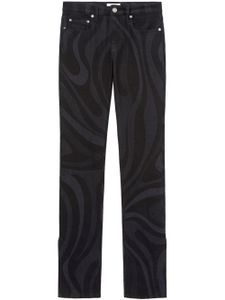 PUCCI pantalon ample en soie à imprimé Marmo - Noir