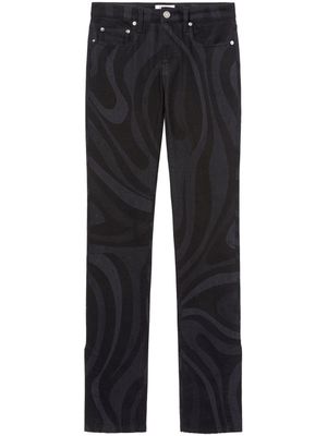 PUCCI pantalon ample en soie à imprimé Marmo - Noir