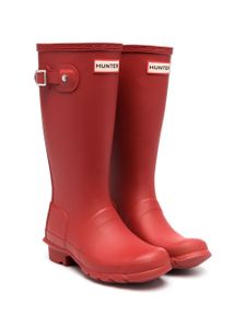 Hunter Kids bottines à patch logo - Rouge