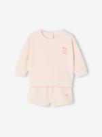 Sweat- en shortset voor baby's ecru