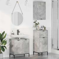 Badkamermeubelset met lade 3 pcs Betongrijs 39.5 x 36 x 88 cm