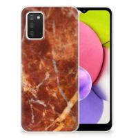 Samsung Galaxy A03S | TPU | Siliconen hoesje | Marmer Bruin